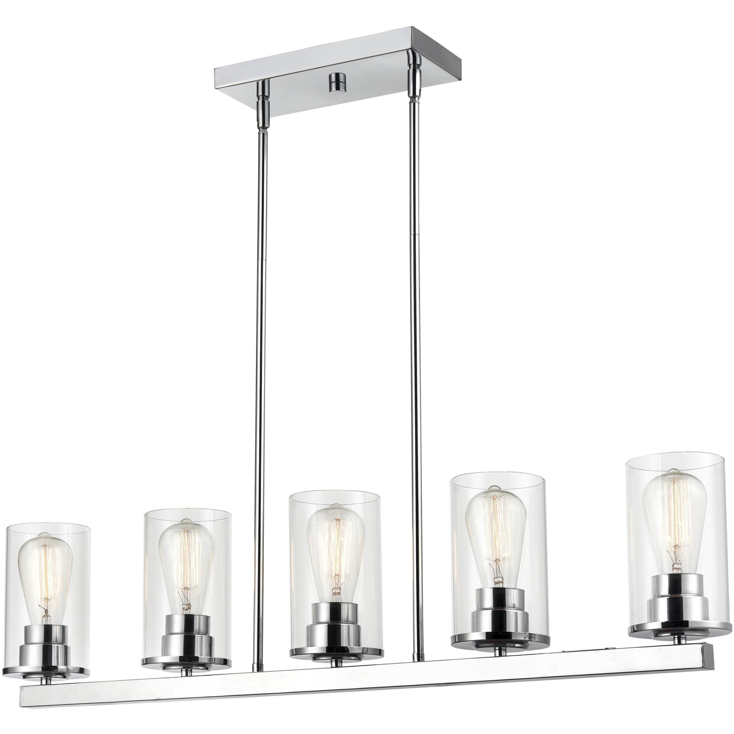 Verlana 5 Light 35 inch Chrome Linear Chandelier Ceiling Light